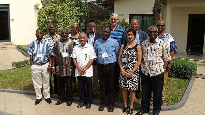 Joel Carpenter (back row, middle) at a meeting with the selection committee in Accra, Ghana in December 2015.