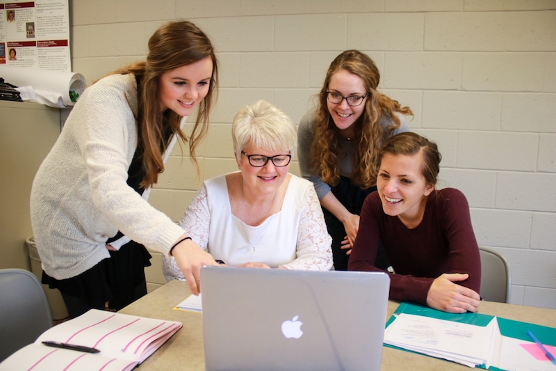 Mary Doornbos and student researchers