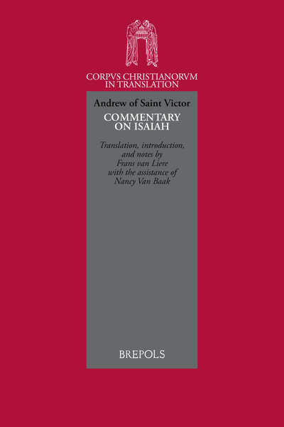 Red cover with title "Andrew of Saint Victor: Commentary on Isaiah"