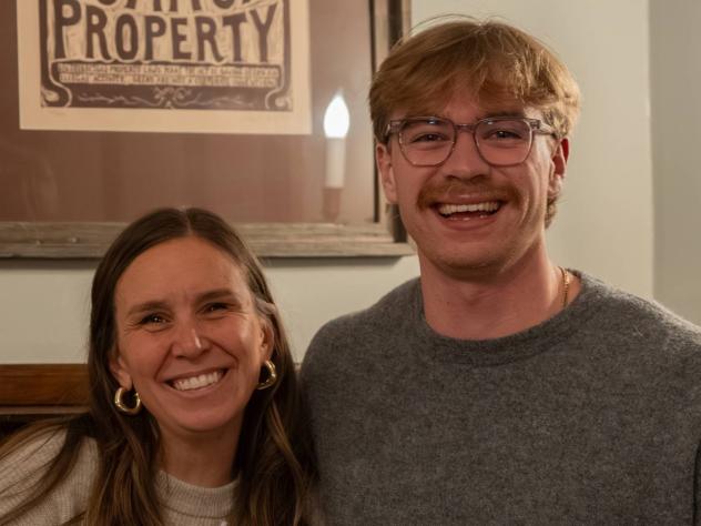 Annie Mas-Smith (Calvin staff) and Zach Van Baren (Calvin student)