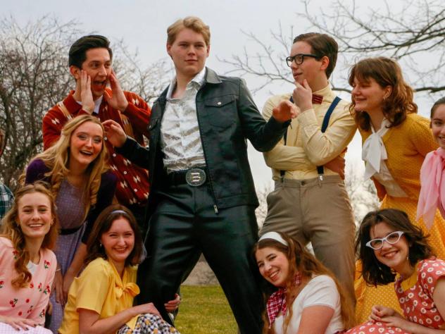 The cast of Bye Bye Birdie at Calvin University