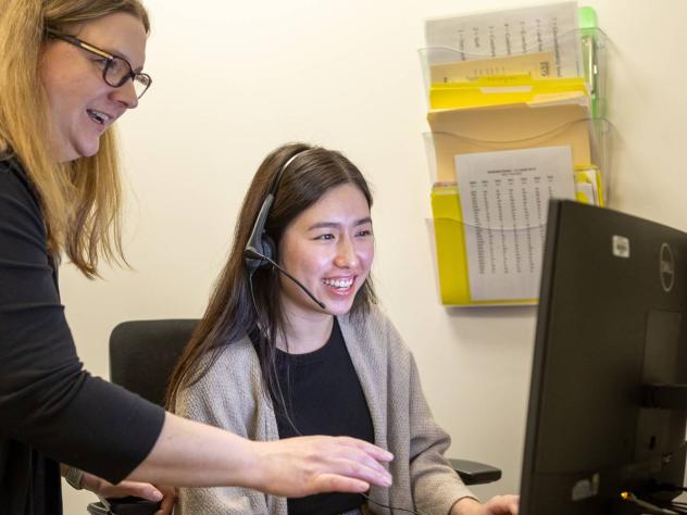 Speech Pathology student working with an instructor