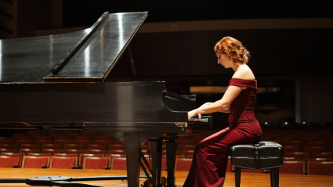 Gabbie Hawkins Playing Piano