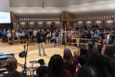 Calvin's Gospel Choir performing in Chapel