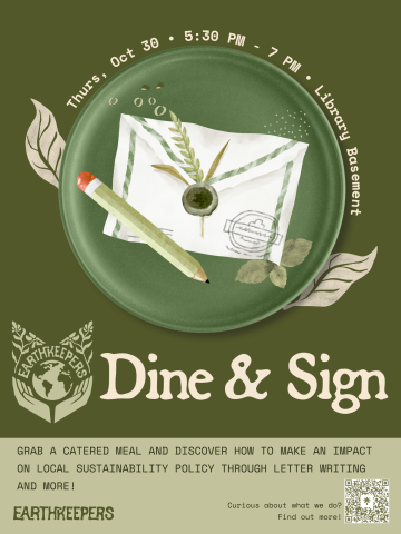 Earthkeepers Dine and Sign Event Poster