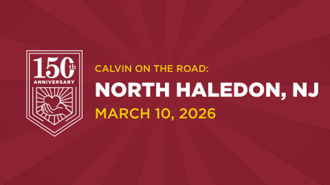 White text on maroon background, inviting North Haledon alumni to a 150th event