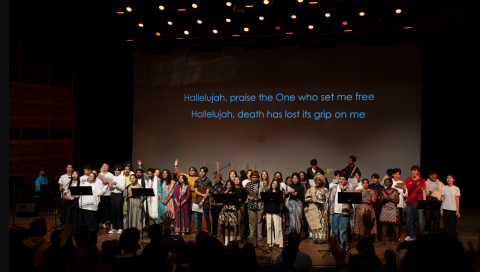 Students singing at International Worship Night