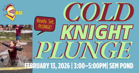 Pastor Mary jumping into the Sem Pond