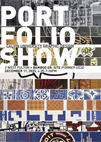 invitational graphic for senior graphic design portfolio show