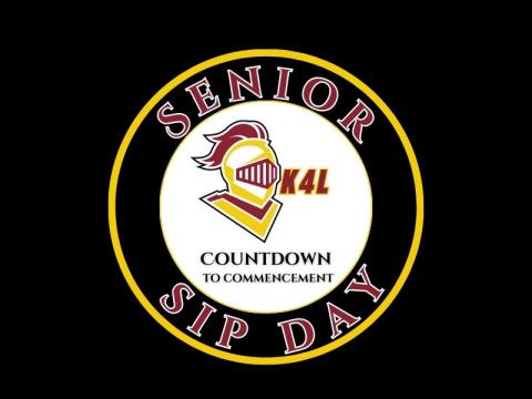Senior Sips logo with Knight Head
