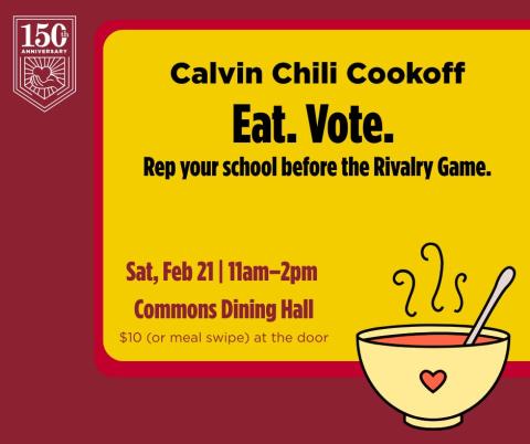 Vote. Win. with a bowl of chili