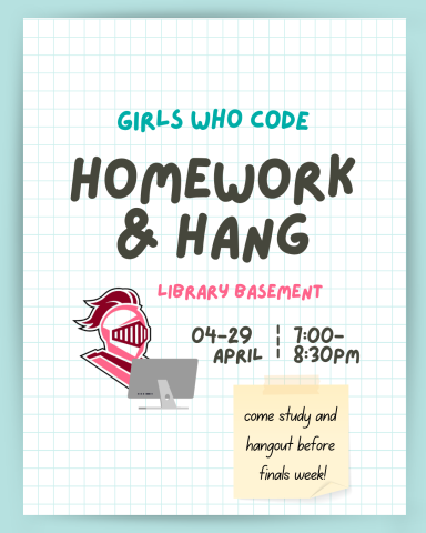 Girls Who Code Homework & Hang poster