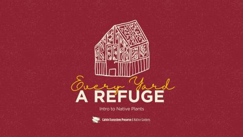 title header with calvin maroon background, white greenhouse
