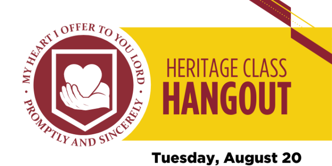 Heritage Class hangout on Tuesday, August 20