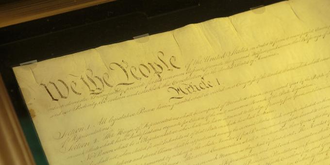 We the People (detail of the U.S. Constitution)
