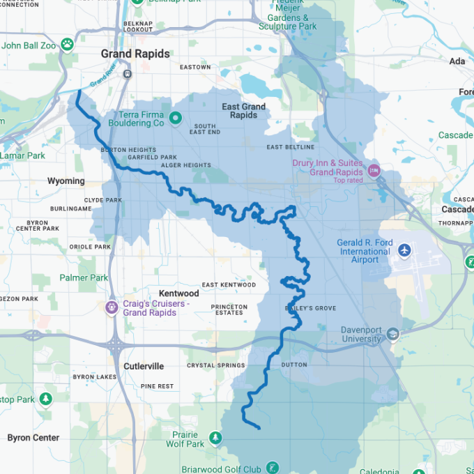 Map of the Plaster Creek Watershed