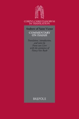 Red cover with title "Andrew of Saint Victor: Commentary on Isaiah"