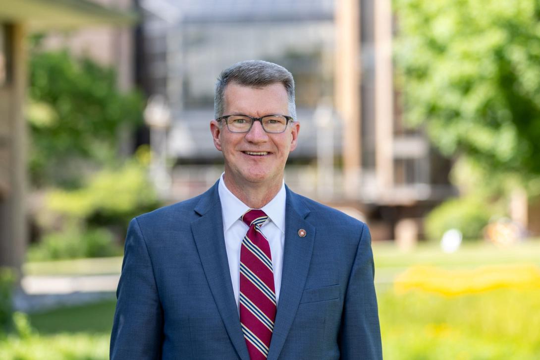 Interim President Greg Elzinga on Commons Lawn