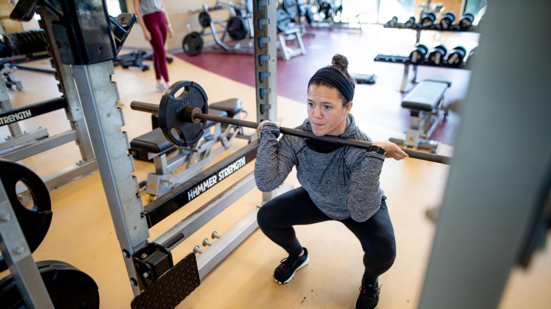 Woman lifting weights