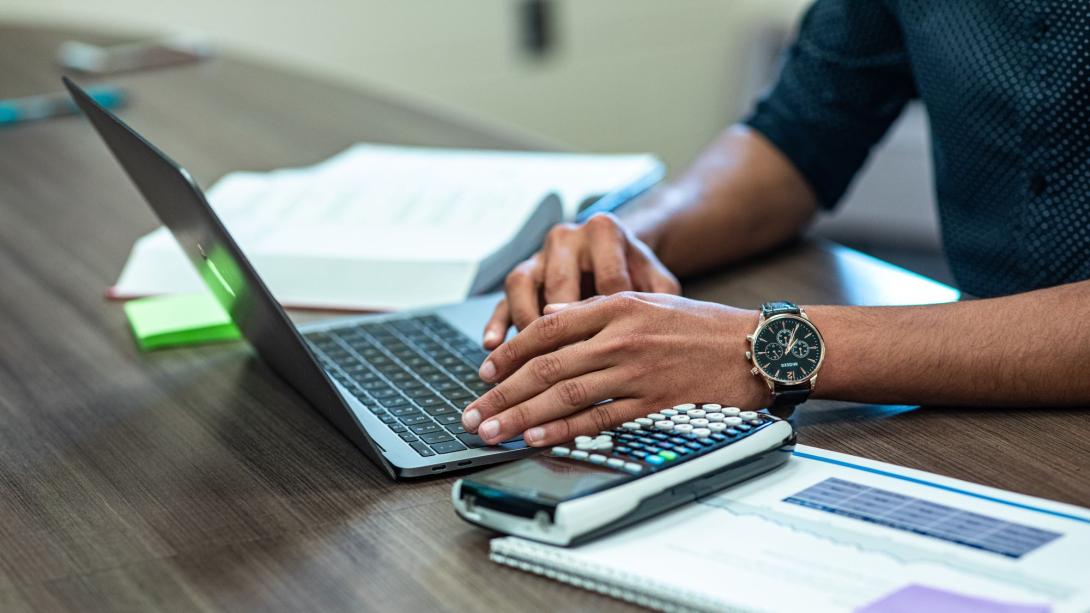 Man working at a laptop