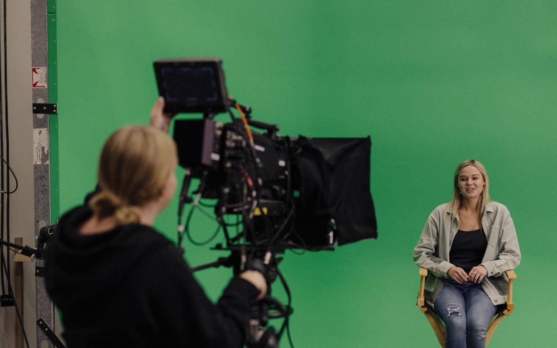 A student filming another student