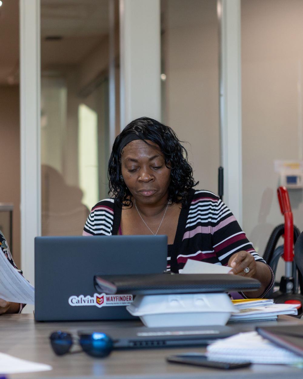 Woman at a laptop