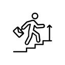 Person climbing stairs icon small