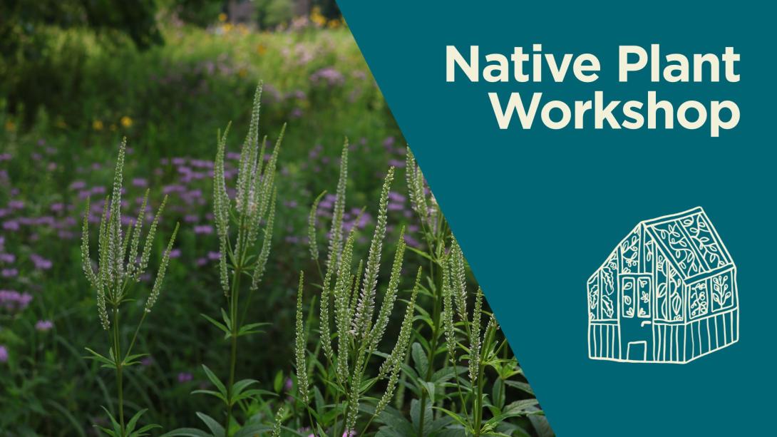 header pic of native plants with graphic greenhouse + event title