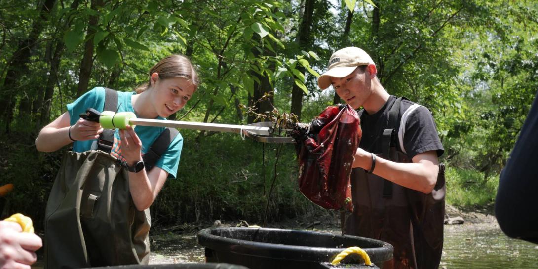 Moses Huang doing research for Calvin University