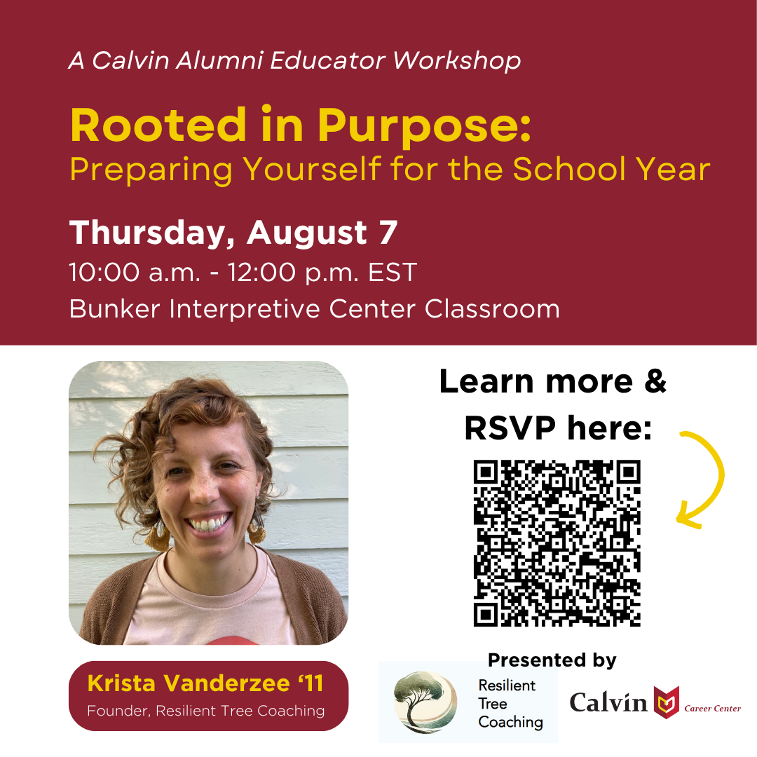 Banner for the Rooted in Purpose includes a photo of the author and a QR code for registration