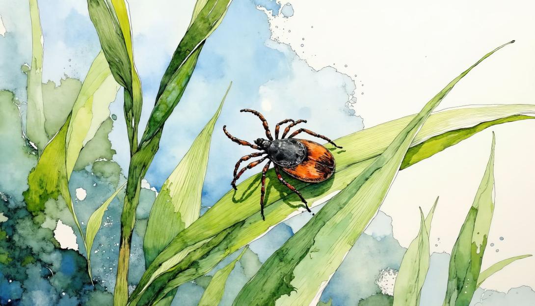 Tick on grass