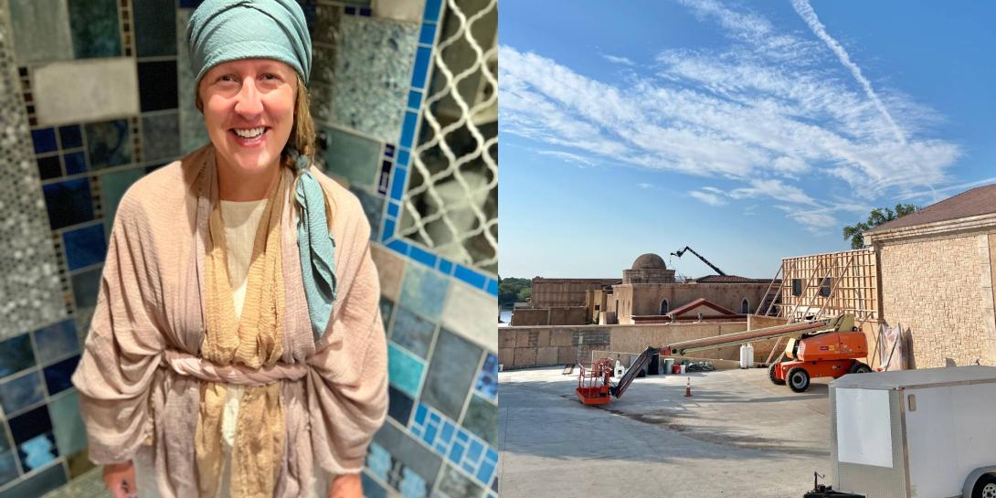 Ashley Woldman on set of The Chosen