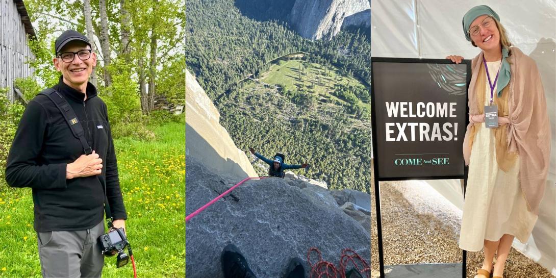 Three faculty and staff at Calvin University during their summer adventures