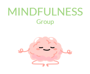 Cartoon image of a brain meditating