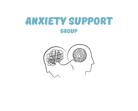 Cartoon image of two heads one with tangled thoughts and the other not