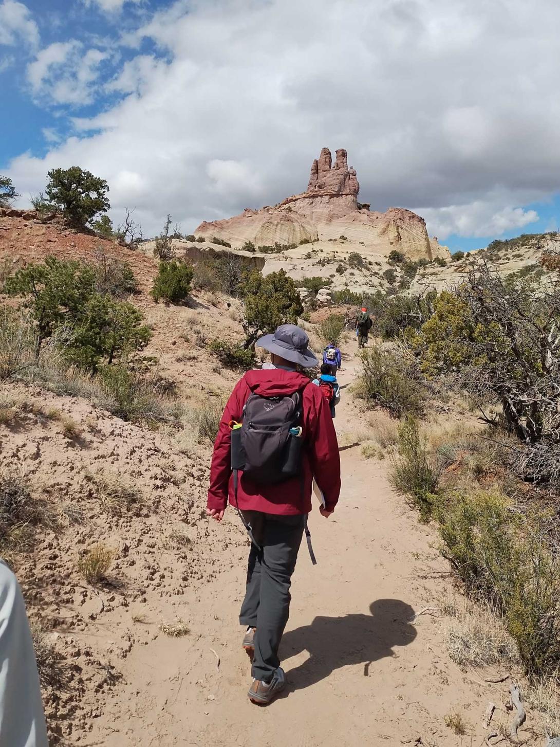 A hiker in the New Mexico desert.