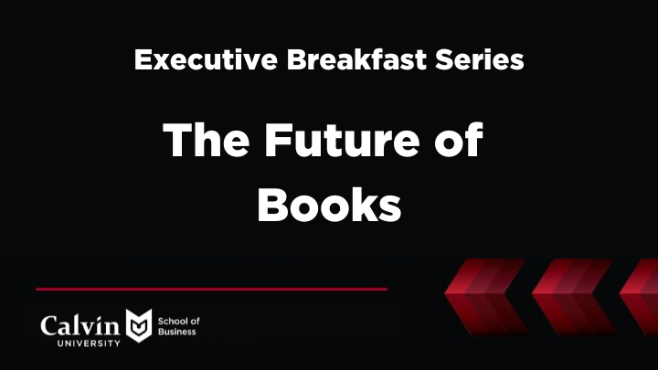 Black background with The Future of books text