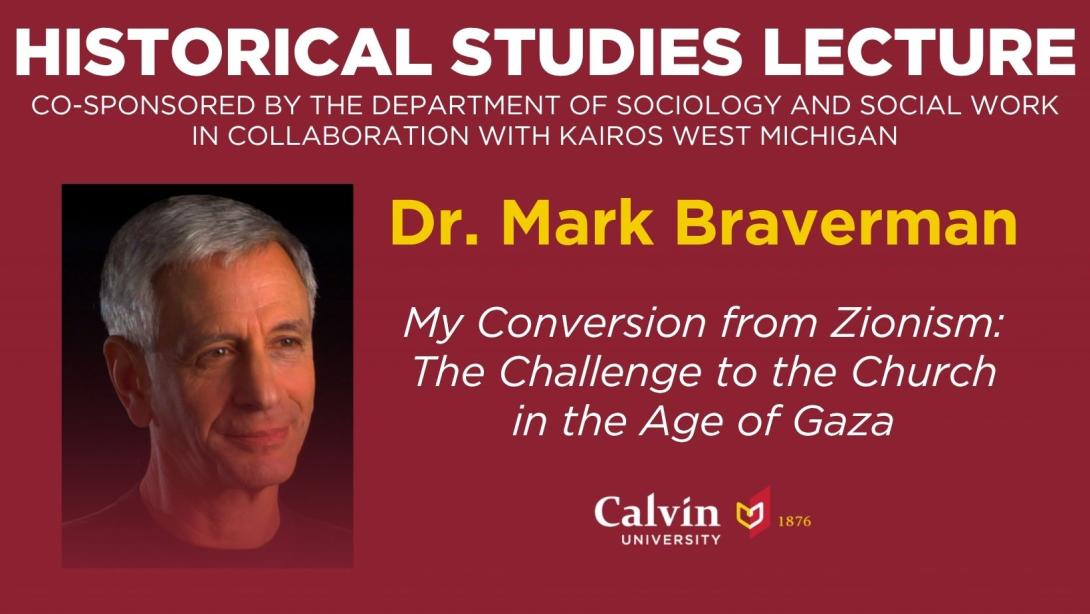 image with a picture of Mark Braverman and information about his upcoming lecture