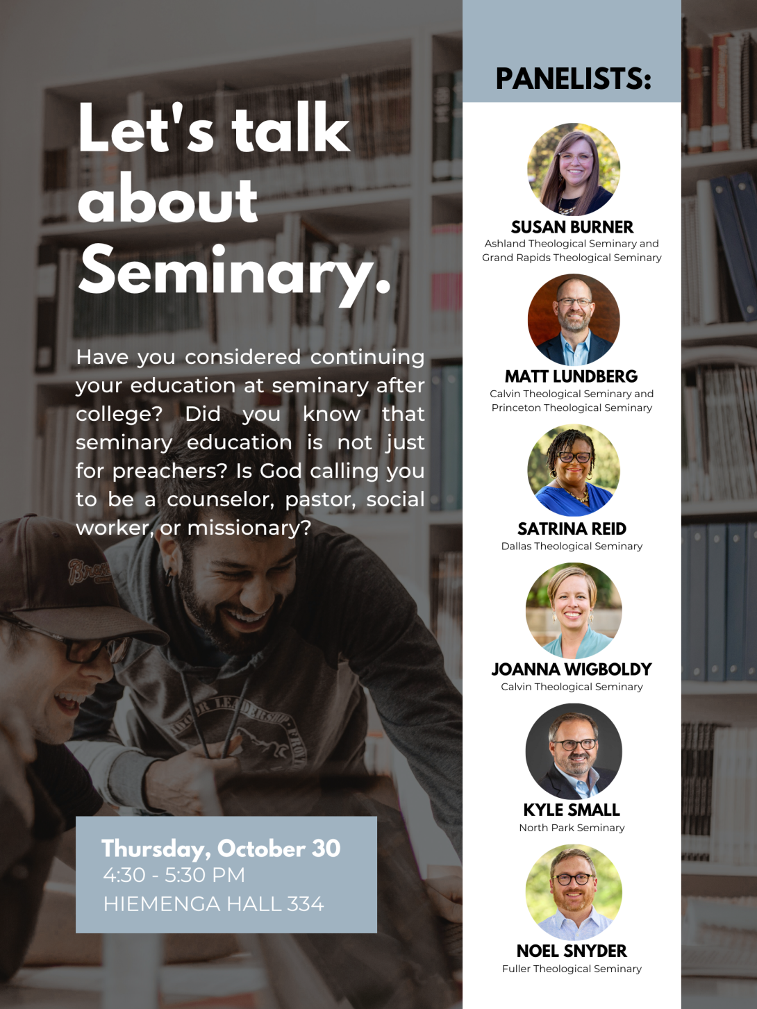 Seminary panelists listed
