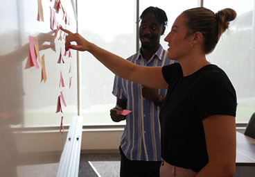 Students working at a whiteboard