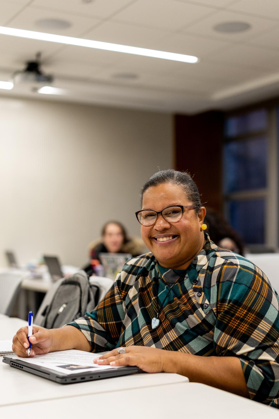 One Wayfinder student smiling at the camera