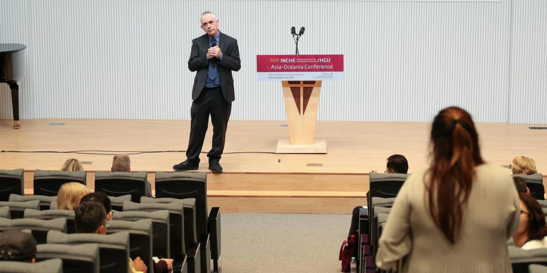 David I. Smith gave the keynote address at the 2025 INCHE Conference