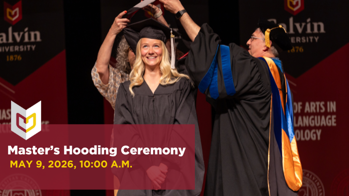 Graduate student receiving her master's hood