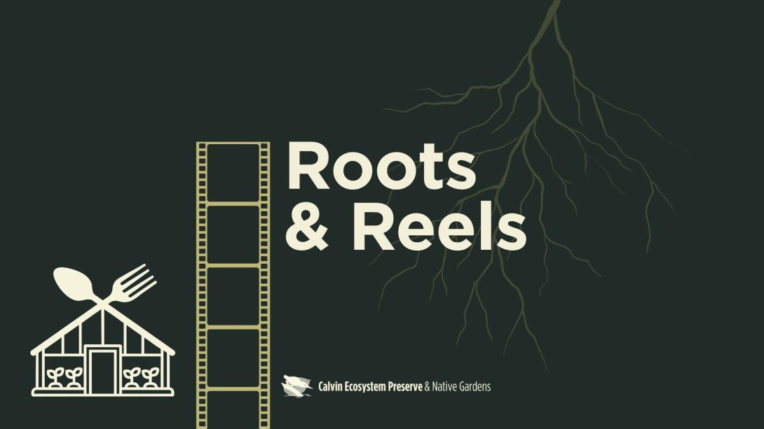 title header with film reel and greenhouse with utensils as roof