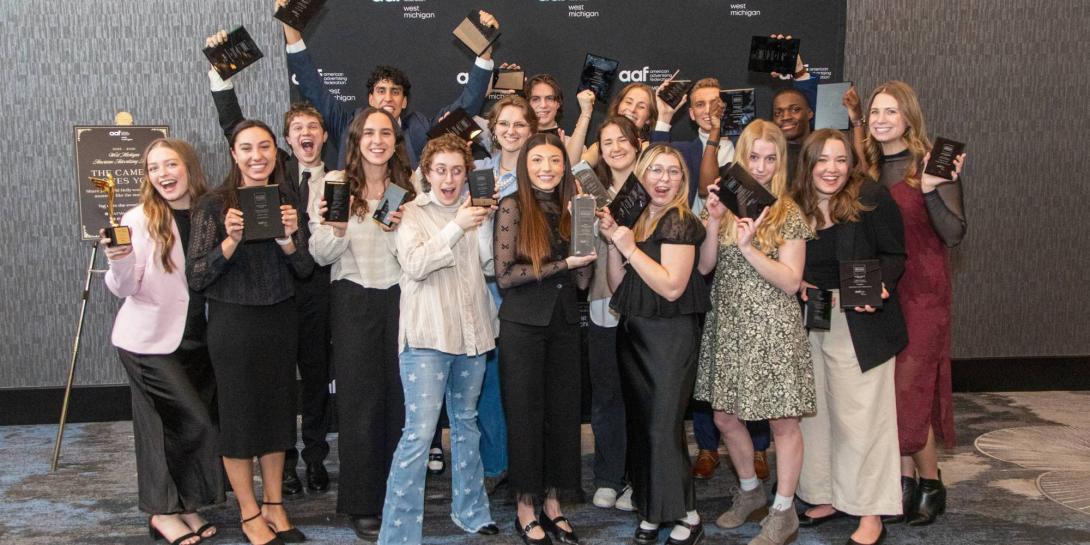 Calvin University students who won ADDY Awards in 2026