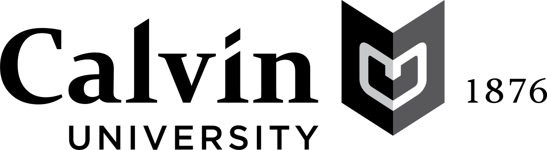 Calvin University 1876 grayscale horizontal.png