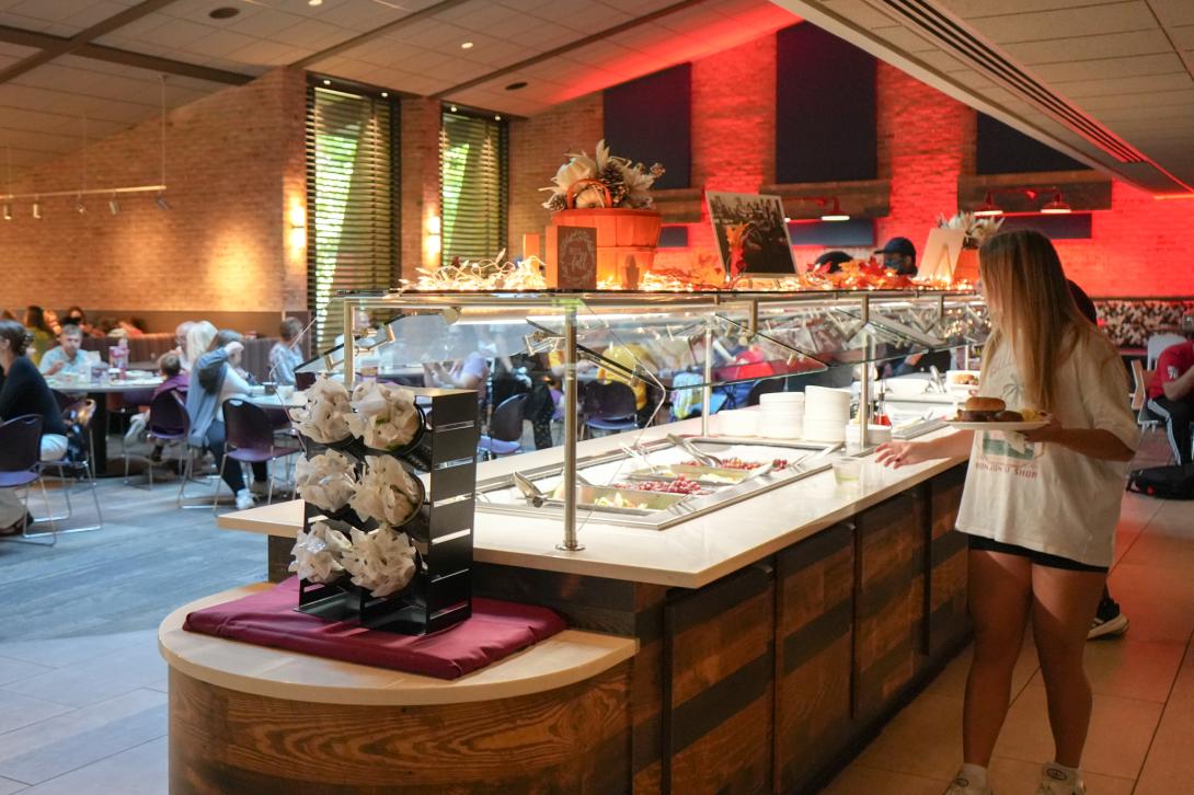 Salad bar in the dining hall. 