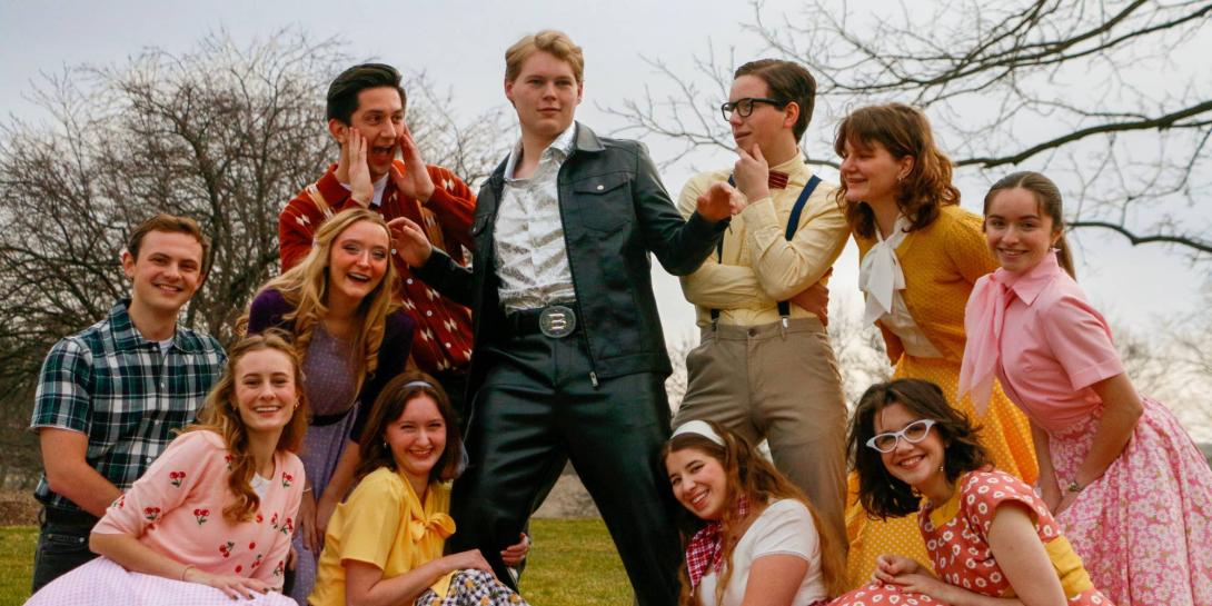 The cast of Bye Bye Birdie at Calvin University