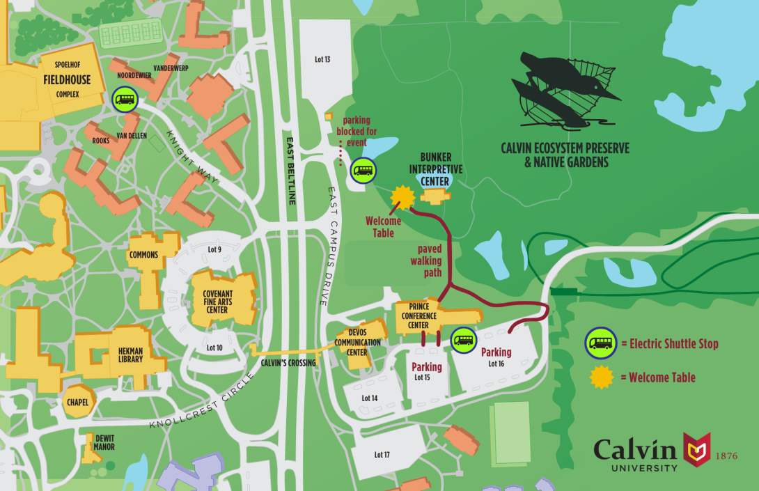 Earth Fest parking and shuttle map