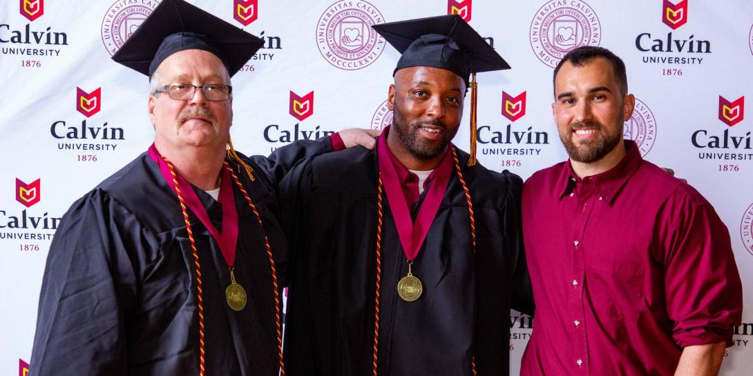 Three Calvin University graduates from the Calvin Prison Initiative's Class of 2026